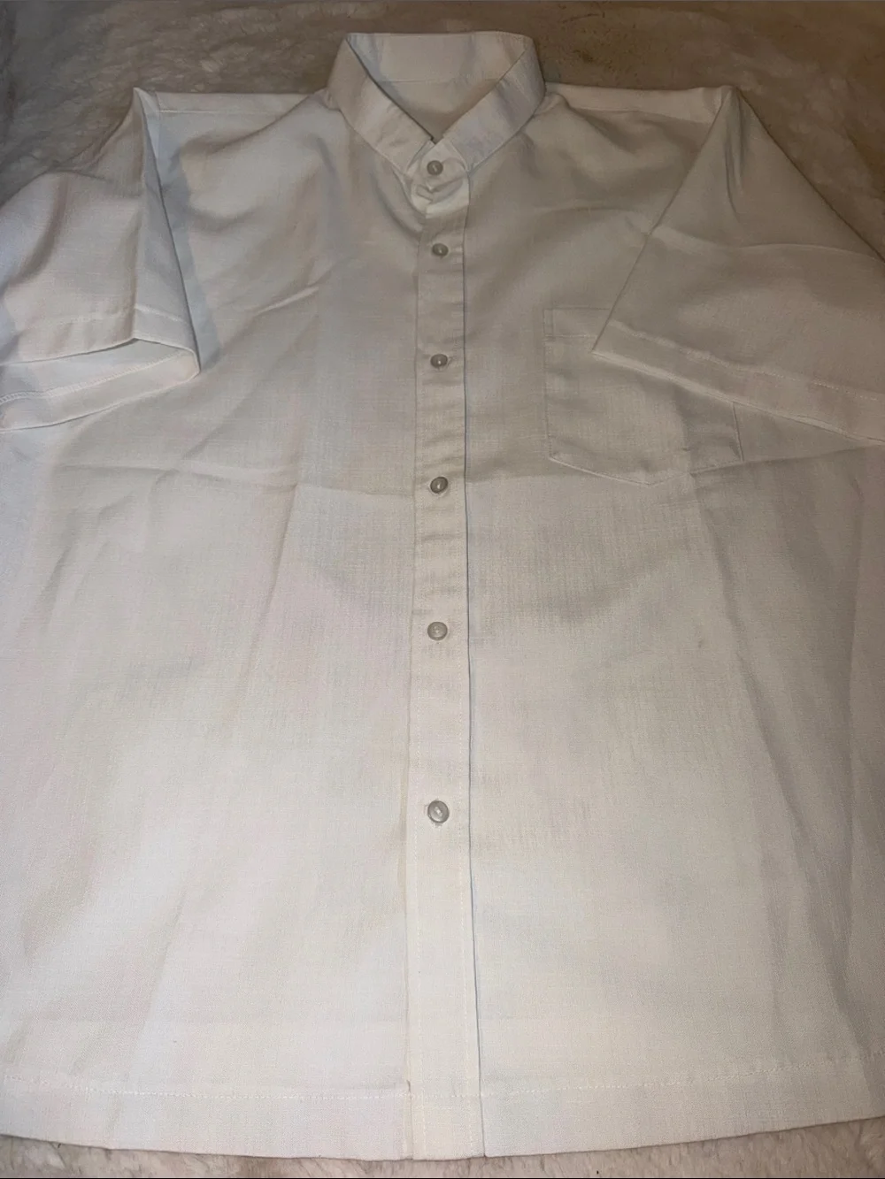 Men’s 2X textured white button up shirt / NEW
